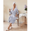 image:imageEkouaer Womens Robes Lightweight Soft Knit Bathrobe Full Length Sleepwear  Ladies Loungewear Long Sleeve Soft Lightweight Fabric Daily Wear Pregnancy Birthdays Wedding NightsLight Gray Stars
