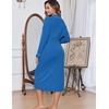 image:imageEkouaer Womens Robes Lightweight Soft Knit Bathrobe Full Length Sleepwear  Ladies Loungewear Long Sleeve Soft Lightweight Fabric Daily Wear Pregnancy Birthdays Wedding NightsBlue