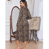 image:imageEkouaer Womens Robes Lightweight Soft Knit Bathrobe Full Length Sleepwear  Ladies Loungewear Long Sleeve Soft Lightweight Fabric Daily Wear Pregnancy Birthdays Wedding NightsLeopard