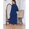 image:imageEkouaer Womens Robes Lightweight Soft Knit Bathrobe Full Length Sleepwear  Ladies Loungewear Long Sleeve Soft Lightweight Fabric Daily Wear Pregnancy Birthdays Wedding NightsNavy Blue Polka Dots
