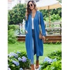 image:imageEkouaer Womens Robes Lightweight Soft Knit Bathrobe Full Length Sleepwear  Ladies Loungewear Long Sleeve Soft Lightweight Fabric Daily Wear Pregnancy Birthdays Wedding NightsBlue