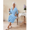 image:imageEkouaer Womens Robes Lightweight Soft Knit Bathrobe Full Length Sleepwear  Ladies Loungewear Long Sleeve Soft Lightweight Fabric Daily Wear Pregnancy Birthdays Wedding NightsLight Blue Stars