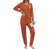 image:imageEkouaer Lounge Sets for Women Long Sleeve Ribbed Knit Pajama Set  Soft Warm Fall Winter Outfits 2026 V Neck Long Sleeve Tops Long Pants with Pockets 2 Piece Loungewear Home WearCaramel