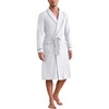 image:imageEkouaer Mens Robes Lightweight Waffle Knit Kimono Bathrobe Long Sleeve Sleepwear Soft Knee Length Robe with PocketsWhite