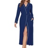 image:imageEkouaer Womens Robes Lightweight Soft Knit Bathrobe Full Length Sleepwear  Ladies Loungewear Long Sleeve Soft Lightweight Fabric Daily Wear Pregnancy Birthdays Wedding NightsNavy Blue Polka Dots