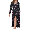 image:imageEkouaer Womens Robes Lightweight Soft Knit Bathrobe Full Length Sleepwear  Ladies Loungewear Long Sleeve Soft Lightweight Fabric Daily Wear Pregnancy Birthdays Wedding NightsBlack Heart