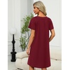 image:imageEkouaer Womens Zipper Front Mumu Duster Robes with Pockets Soft Housecoat  Soft material Zipfront Pleated neckline Short sleeves Two pockets Knee length Housecoat Night gown Lounge robeWine Red