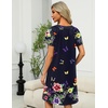image:imageEkouaer Womens Zipper Front Mumu Duster Robes with Pockets Soft Housecoat  Soft material Zipfront Pleated neckline Short sleeves Two pockets Knee length Housecoat Night gown Lounge robeColorful Butterfly