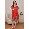 image:imageEkouaer Womens Zipper Front Mumu Duster Robes with Pockets Soft Housecoat  Soft material Zipfront Pleated neckline Short sleeves Two pockets Knee length Housecoat Night gown Lounge robeFeather Red