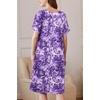 image:imageEkouaer Womens Zipper Front Mumu Duster Robes with Pockets Soft Housecoat  Soft material Zipfront Pleated neckline Short sleeves Two pockets Knee length Housecoat Night gown Lounge robeA Floral Purple