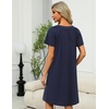 image:imageEkouaer Womens Zipper Front Mumu Duster Robes with Pockets Soft Housecoat  Soft material Zipfront Pleated neckline Short sleeves Two pockets Knee length Housecoat Night gown Lounge robeNavy Blue