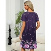 image:imageEkouaer Womens Zipper Front Mumu Duster Robes with Pockets Soft Housecoat  Soft material Zipfront Pleated neckline Short sleeves Two pockets Knee length Housecoat Night gown Lounge robeFloral Purple Black