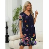 image:imageEkouaer Womens Zipper Front Mumu Duster Robes with Pockets Soft Housecoat  Soft material Zipfront Pleated neckline Short sleeves Two pockets Knee length Housecoat Night gown Lounge robeColorful Butterfly