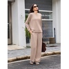 image:imageEkouaer 2 Piece Sets for Women 2026 Fall Lounge Sets Outfits O Neck Airport Travel Matching Sets Clothing SweatsuitsApricot