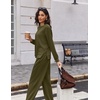 image:imageEkouaer 2 Piece Sets for Women 2026 Fall Lounge Sets Outfits O Neck Airport Travel Matching Sets Clothing SweatsuitsArmy Green