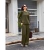 image:imageEkouaer 2 Piece Sets for Women 2026 Fall Lounge Sets Outfits O Neck Airport Travel Matching Sets Clothing SweatsuitsArmy Green