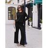 image:imageEkouaer 2 Piece Sets for Women 2026 Fall Lounge Sets Outfits O Neck Airport Travel Matching Sets Clothing SweatsuitsBlack