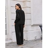 image:imageEkouaer 2 Piece Sets for Women 2026 Fall Lounge Sets Outfits O Neck Airport Travel Matching Sets Clothing SweatsuitsBlack