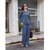 image:imageEkouaer 2 Piece Sets for Women 2026 Fall Lounge Sets Outfits O Neck Airport Travel Matching Sets Clothing SweatsuitsBlue