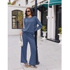 image:imageEkouaer 2 Piece Sets for Women 2026 Fall Lounge Sets Outfits O Neck Airport Travel Matching Sets Clothing SweatsuitsBlue