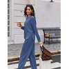image:imageEkouaer 2 Piece Sets for Women 2026 Fall Lounge Sets Outfits O Neck Airport Travel Matching Sets Clothing SweatsuitsBlue