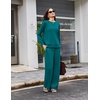 image:imageEkouaer 2 Piece Sets for Women 2026 Fall Lounge Sets Outfits O Neck Airport Travel Matching Sets Clothing SweatsuitsBlue Green