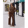 image:imageEkouaer 2 Piece Sets for Women 2026 Fall Lounge Sets Outfits O Neck Airport Travel Matching Sets Clothing SweatsuitsCoffee