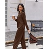 image:imageEkouaer 2 Piece Sets for Women 2026 Fall Lounge Sets Outfits O Neck Airport Travel Matching Sets Clothing SweatsuitsCoffee