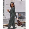 image:imageEkouaer 2 Piece Sets for Women 2026 Fall Lounge Sets Outfits O Neck Airport Travel Matching Sets Clothing SweatsuitsDark Grey