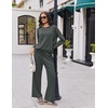 image:imageEkouaer 2 Piece Sets for Women 2026 Fall Lounge Sets Outfits O Neck Airport Travel Matching Sets Clothing SweatsuitsDark Grey
