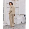 image:imageEkouaer 2 Piece Sets for Women 2026 Fall Lounge Sets Outfits O Neck Airport Travel Matching Sets Clothing SweatsuitsLight Khaki