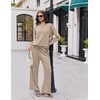 image:imageEkouaer 2 Piece Sets for Women 2026 Fall Lounge Sets Outfits O Neck Airport Travel Matching Sets Clothing SweatsuitsLight Khaki