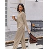 image:imageEkouaer 2 Piece Sets for Women 2026 Fall Lounge Sets Outfits O Neck Airport Travel Matching Sets Clothing SweatsuitsLight Khaki
