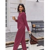 image:imageEkouaer 2 Piece Sets for Women 2026 Fall Lounge Sets Outfits O Neck Airport Travel Matching Sets Clothing SweatsuitsMagenta Purpl