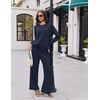 image:imageEkouaer 2 Piece Sets for Women 2026 Fall Lounge Sets Outfits O Neck Airport Travel Matching Sets Clothing SweatsuitsNavy Blue