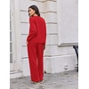 image:imageEkouaer 2 Piece Sets for Women 2026 Fall Lounge Sets Outfits O Neck Airport Travel Matching Sets Clothing SweatsuitsRed