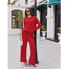 image:imageEkouaer 2 Piece Sets for Women 2026 Fall Lounge Sets Outfits O Neck Airport Travel Matching Sets Clothing SweatsuitsRed