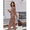 image:imageEkouaer 2 Piece Sets for Women 2026 Fall Lounge Sets Outfits O Neck Airport Travel Matching Sets Clothing SweatsuitsTaupetastic