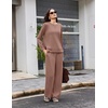 image:imageEkouaer 2 Piece Sets for Women 2026 Fall Lounge Sets Outfits O Neck Airport Travel Matching Sets Clothing SweatsuitsTaupetastic