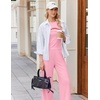 image:imageEkouaer Lounge Sets for Women 2 Piece Summer Matching Set with Pockets  Vacation Airport Travel OutfitsSoft Stretch LoungewearSlim Short Sleeve Graphic Top and PantsComfy Casual ClothesPinkletter