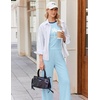 image:imageEkouaer Lounge Sets for Women 2 Piece Summer Matching Set with Pockets  Vacation Airport Travel OutfitsSoft Stretch LoungewearSlim Short Sleeve Graphic Top and PantsComfy Casual ClothesLight Bluepalm Tree