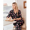 image:imageEkouaer Pajamas for Women Set Button Up Short Sleeve Pjs with Long Pants  Summer Sleepwear Deep Pockets Soft Fabric 2 Piece Lounge Set Relaxed Fit Various OccasionsBlack Watermelon
