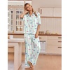 image:imageEkouaer Pajamas for Women Set Button Up Short Sleeve Pjs with Long Pants  Summer Sleepwear Deep Pockets Soft Fabric 2 Piece Lounge Set Relaxed Fit Various OccasionsStriped Bow