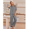 image:imageEkouaer Pajamas for Women Set Button Up Short Sleeve Pjs with Long Pants  Summer Sleepwear Deep Pockets Soft Fabric 2 Piece Lounge Set Relaxed Fit Various OccasionsGrey