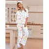 image:imageEkouaer Pajamas for Women Set Button Up Short Sleeve Pjs with Long Pants  Summer Sleepwear Deep Pockets Soft Fabric 2 Piece Lounge Set Relaxed Fit Various OccasionsColorful Bow
