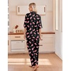 image:imageEkouaer Pajamas for Women Set Button Up Short Sleeve Pjs with Long Pants  Summer Sleepwear Deep Pockets Soft Fabric 2 Piece Lounge Set Relaxed Fit Various OccasionsBlack Watermelon