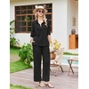 image:imageEkouaer Pajamas for Women Set Button Up Short Sleeve Pjs with Long Pants  Summer Sleepwear Deep Pockets Soft Fabric 2 Piece Lounge Set Relaxed Fit Various OccasionsBlack