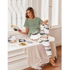 image:imageEkouaer Pajamas for Women Set Short Sleeve PJ Set 2 Piece Jogger Pants  Womens Round Neck Sleepwear with Raglan Sleeve Side Pockets Relaxed Fit Loungewear for Home Lounging Daily Wear TravelTiedye Army Green