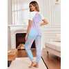image:imageEkouaer Pajamas for Women Set Short Sleeve PJ Set 2 Piece Jogger Pants  Womens Round Neck Sleepwear with Raglan Sleeve Side Pockets Relaxed Fit Loungewear for Home Lounging Daily Wear TravelTiedye Blue