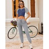 image:imageEkouaer Pajamas for Women Set Short Sleeve PJ Set 2 Piece Jogger Pants  Womens Round Neck Sleepwear with Raglan Sleeve Side Pockets Relaxed Fit Loungewear for Home Lounging Daily Wear TravelDeep Blue